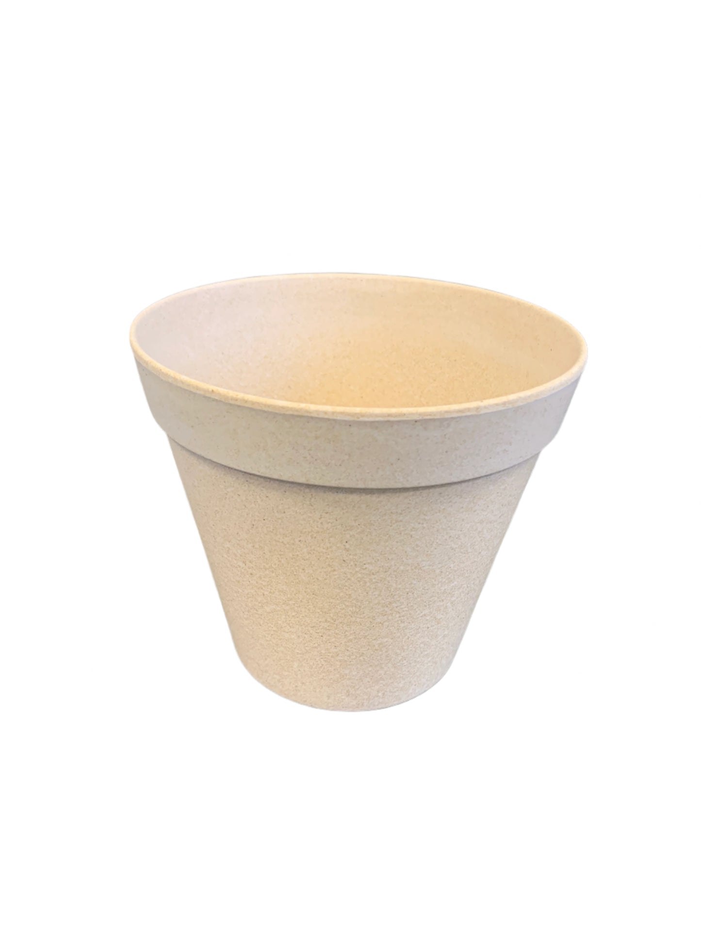 5-inch patio flower pot beige fiber and plastic