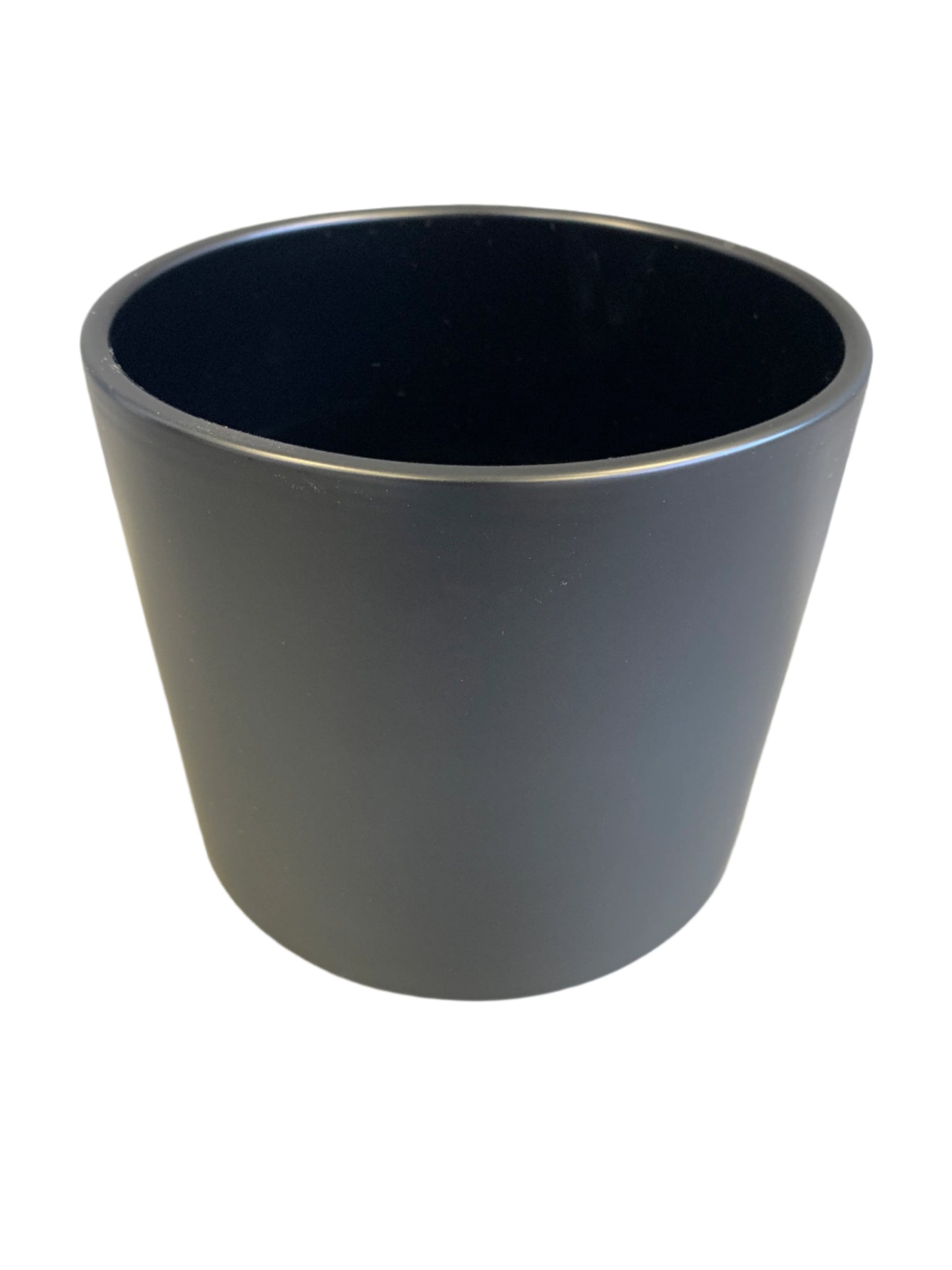 Black matte cylinder vase 6” tall 6.5” opening