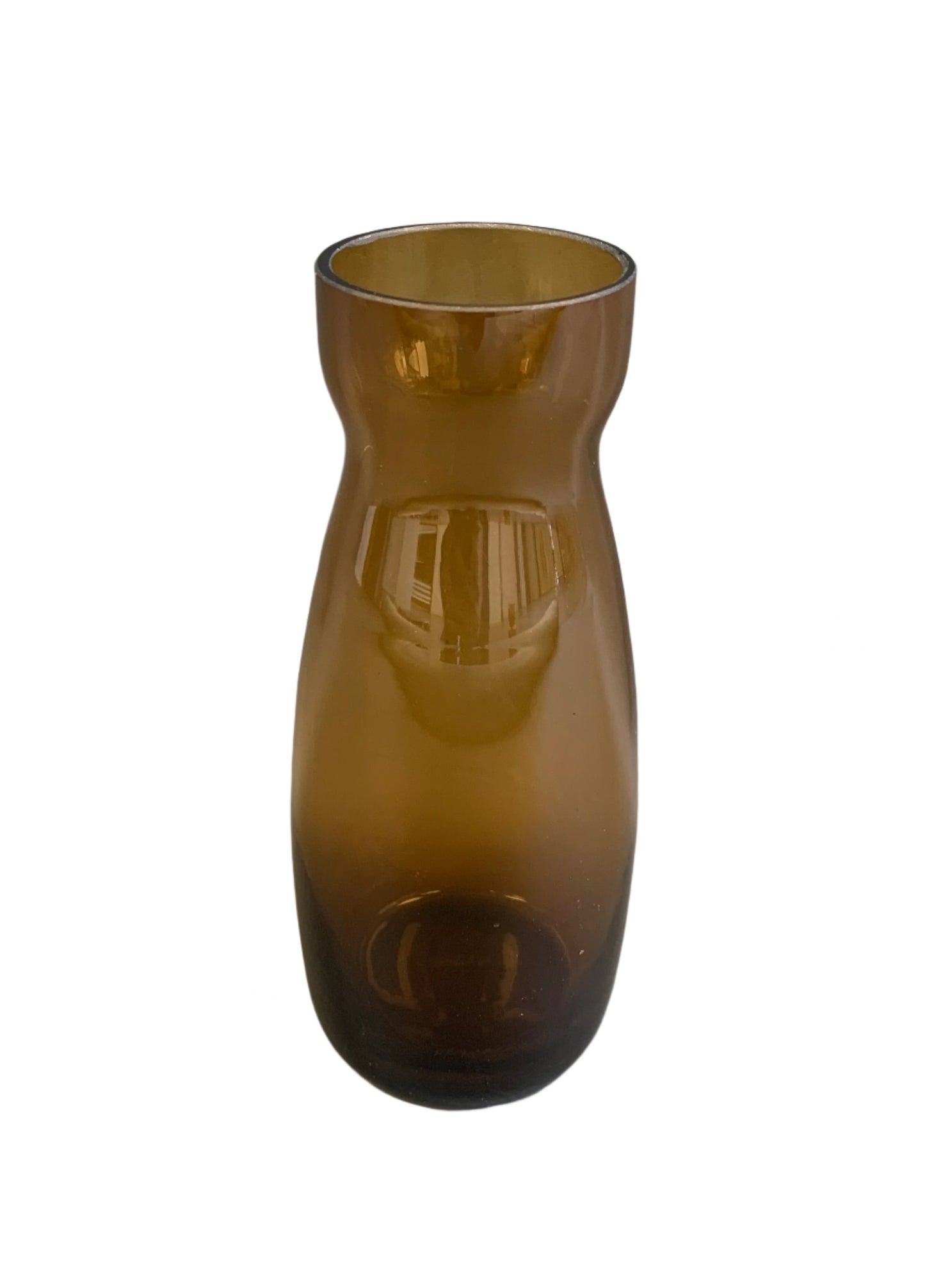 Brown Glass Bud Vase 6 inches tall