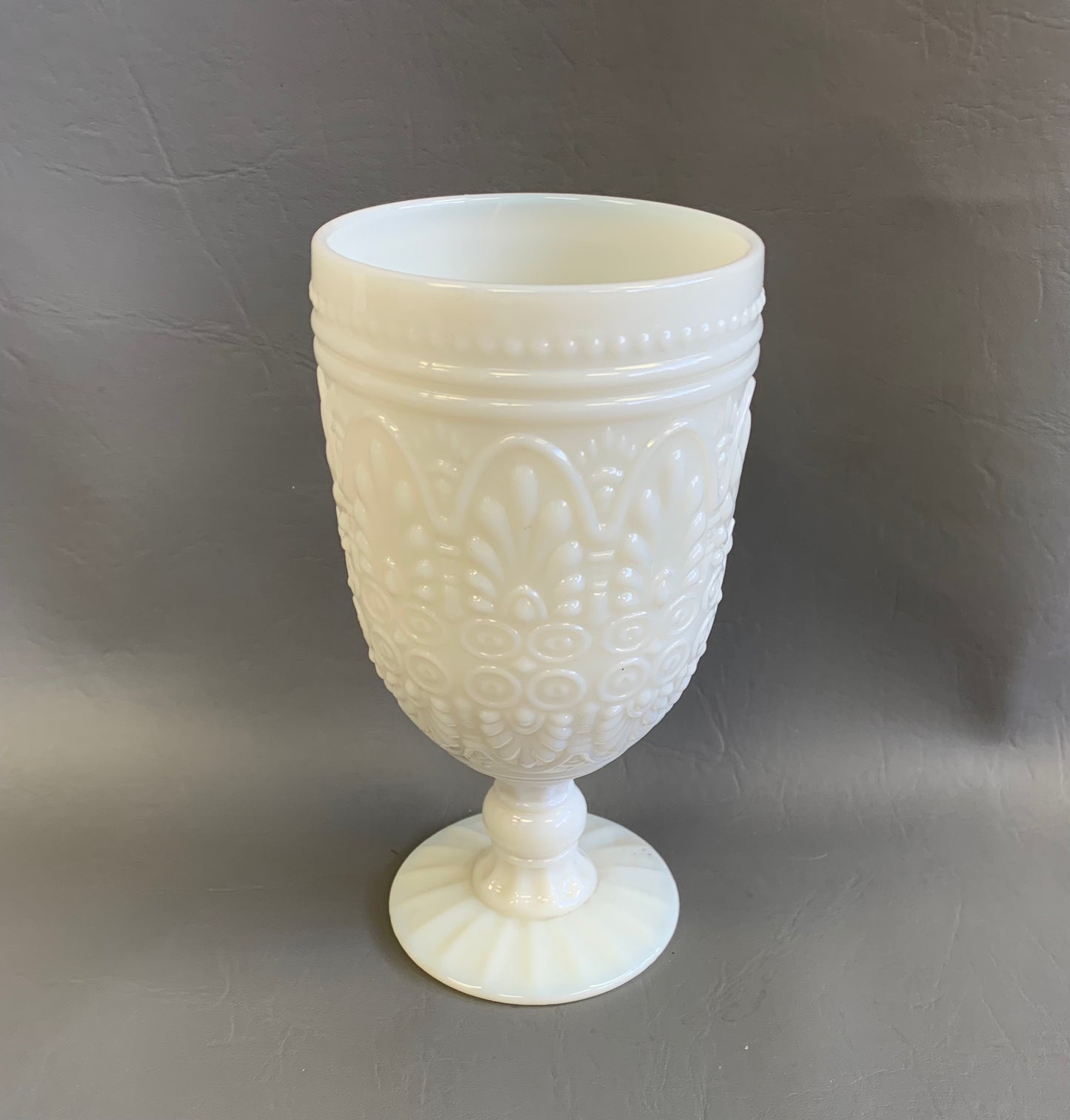 Milky White Goblet - 7” tall