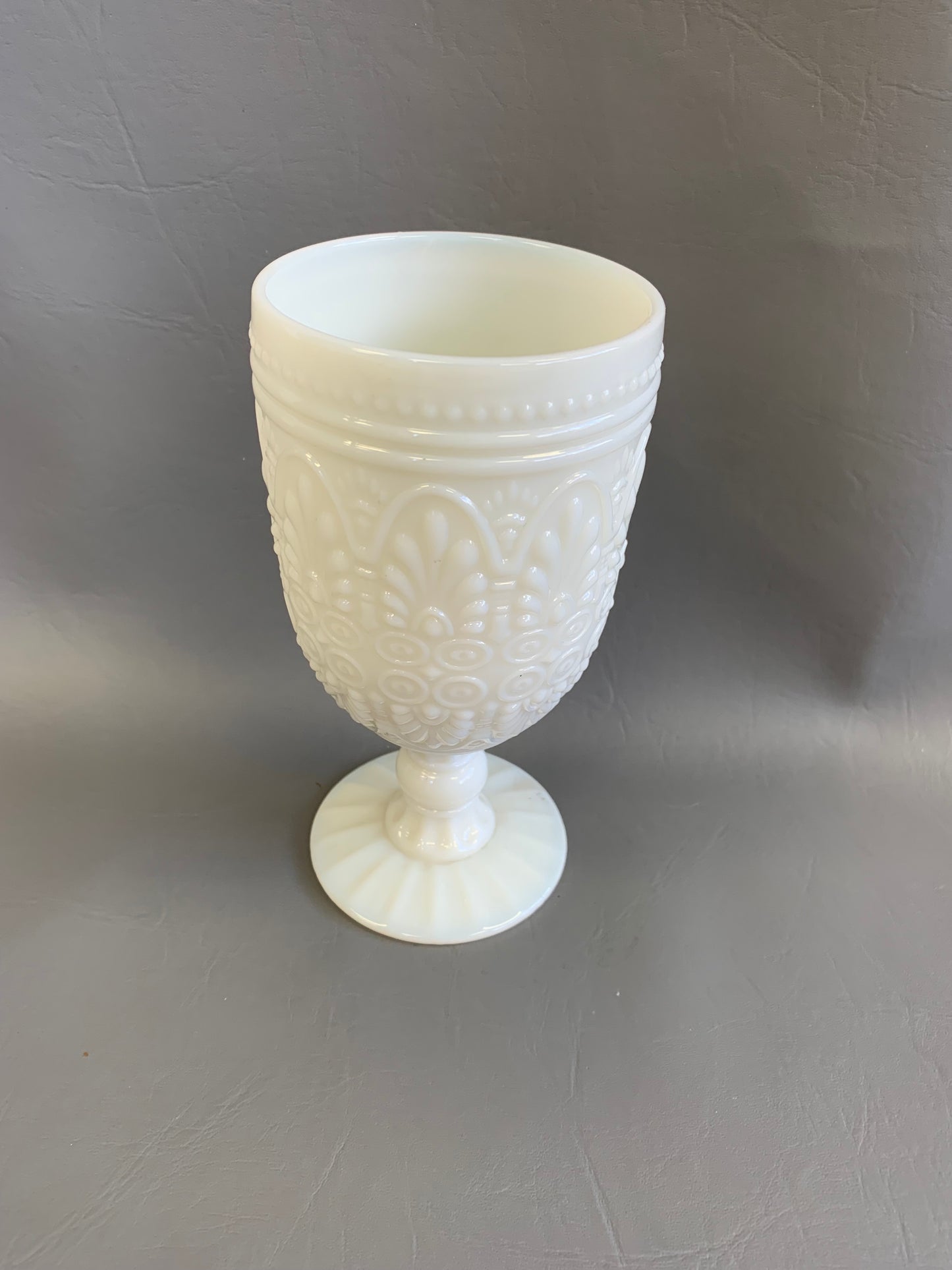 Milky White Goblet - 7” tall