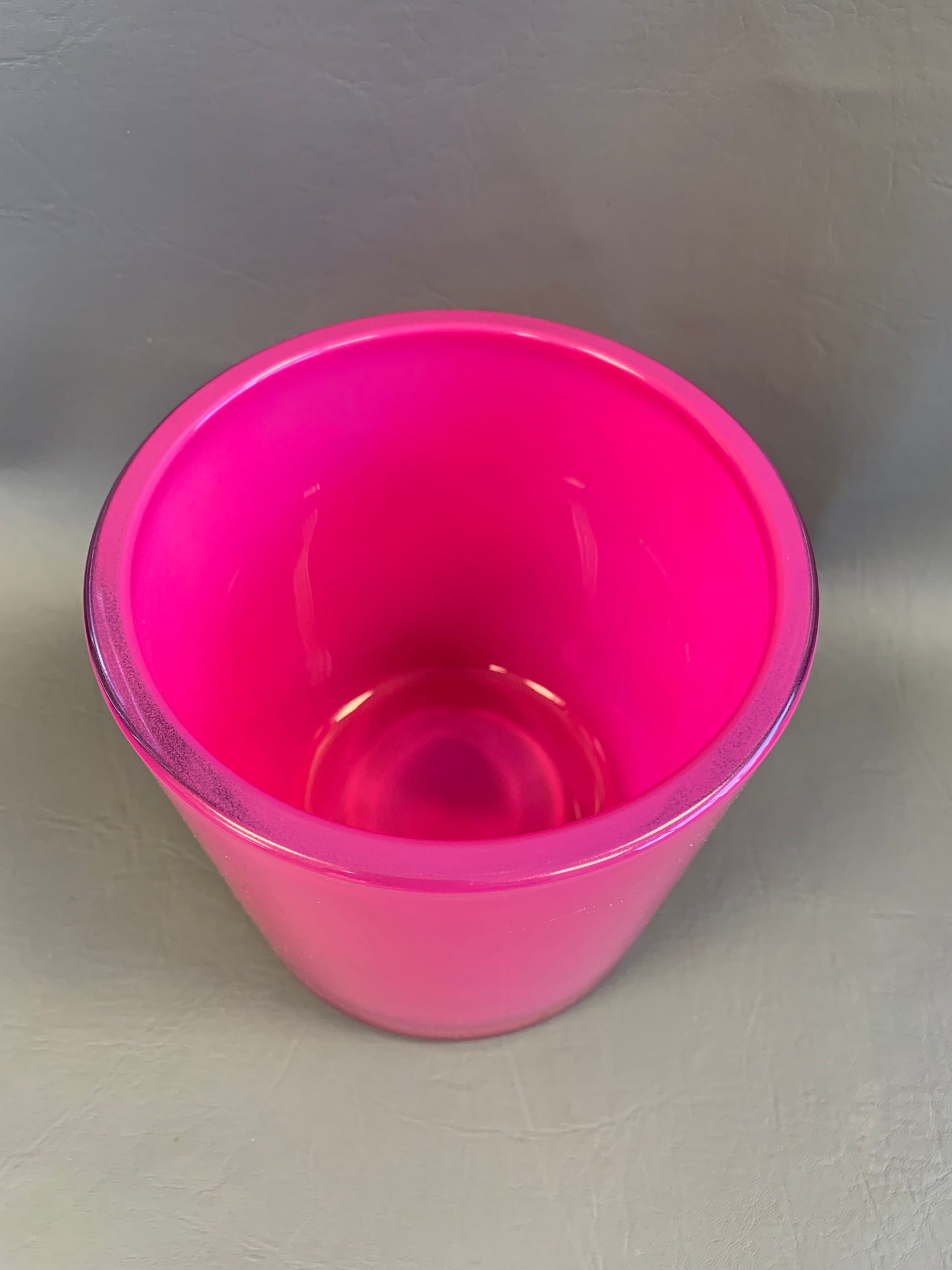 Hot Pink Heavy Glass Vase – 5.5” Tall