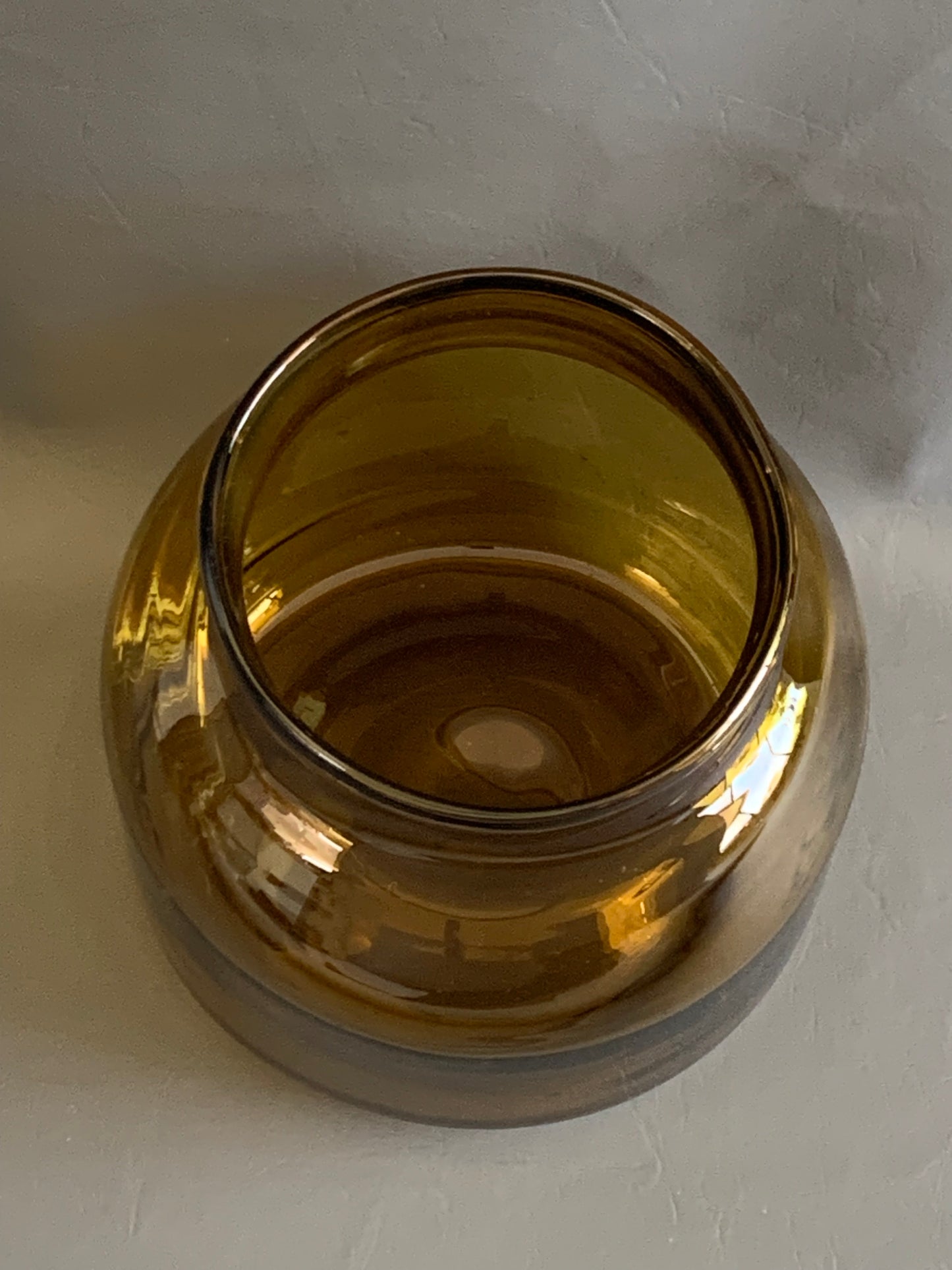 Brown Glass Vase by Mica – 9” Tall with 6” Opening