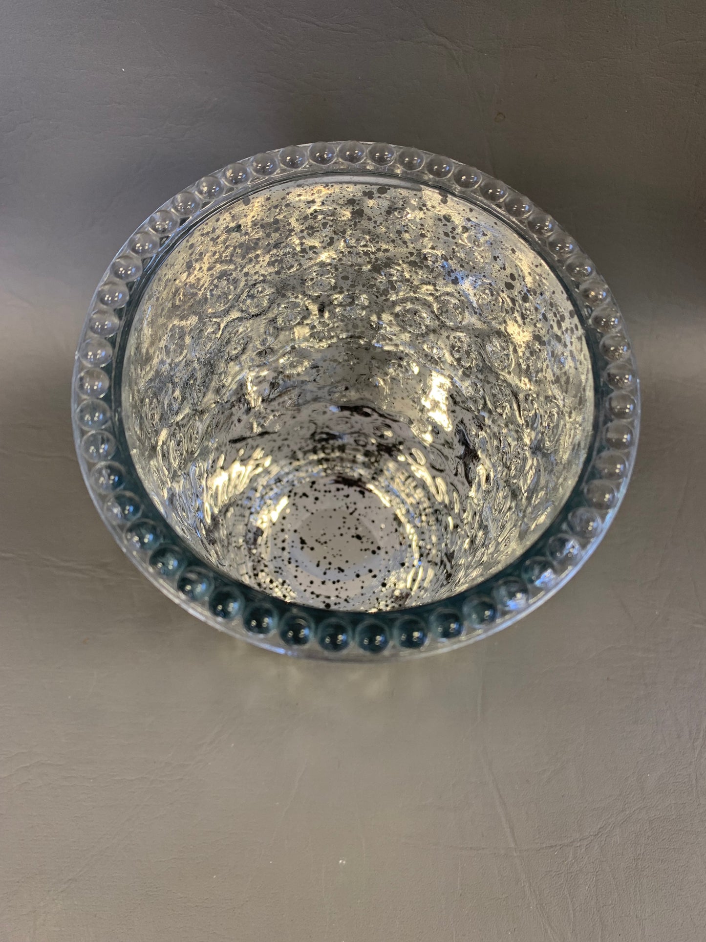 5-Inch Silver Sparkle Glass Vase
