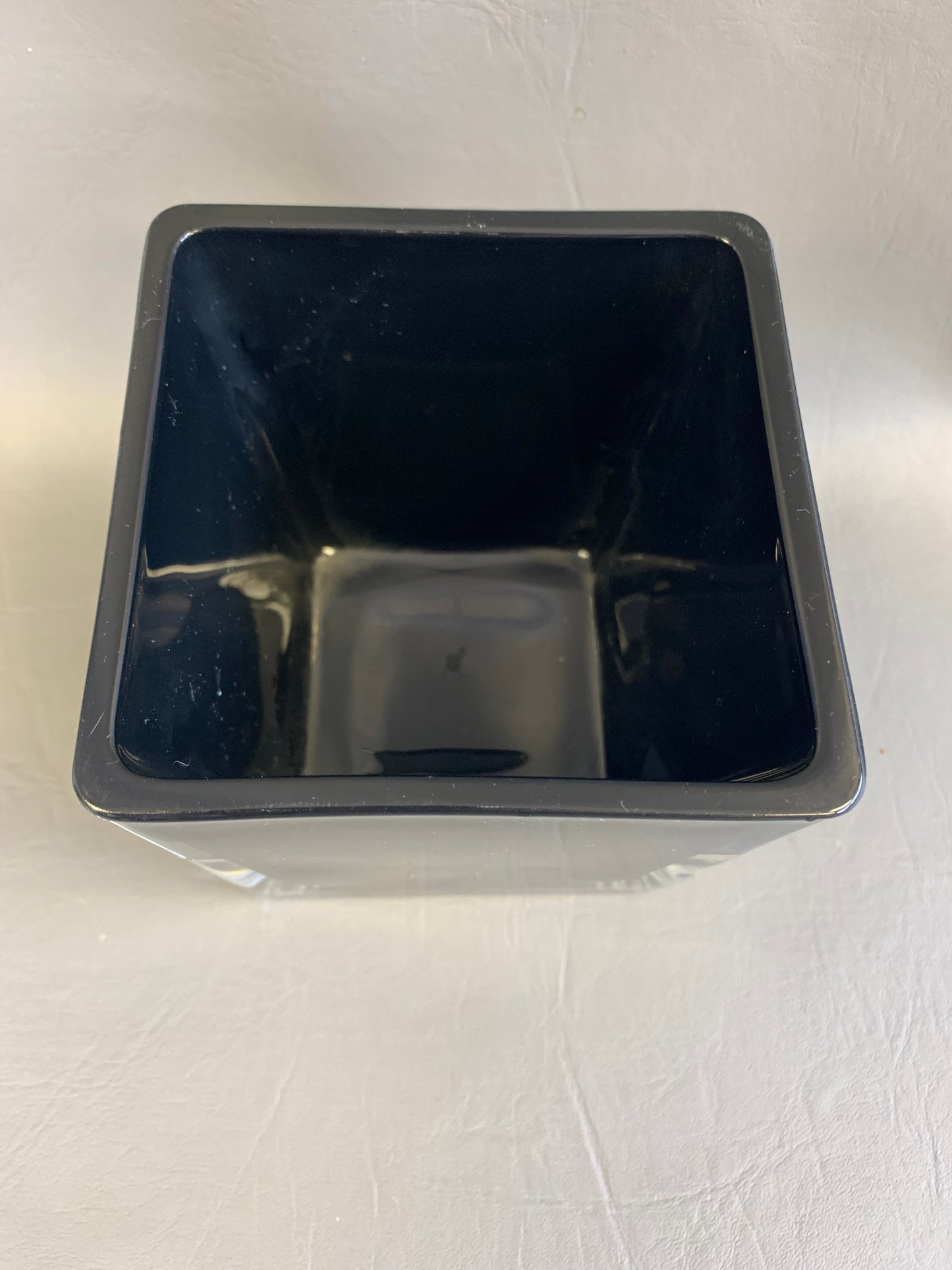 Shiny Black Cube Vase – 4" Modern Gloss Finish