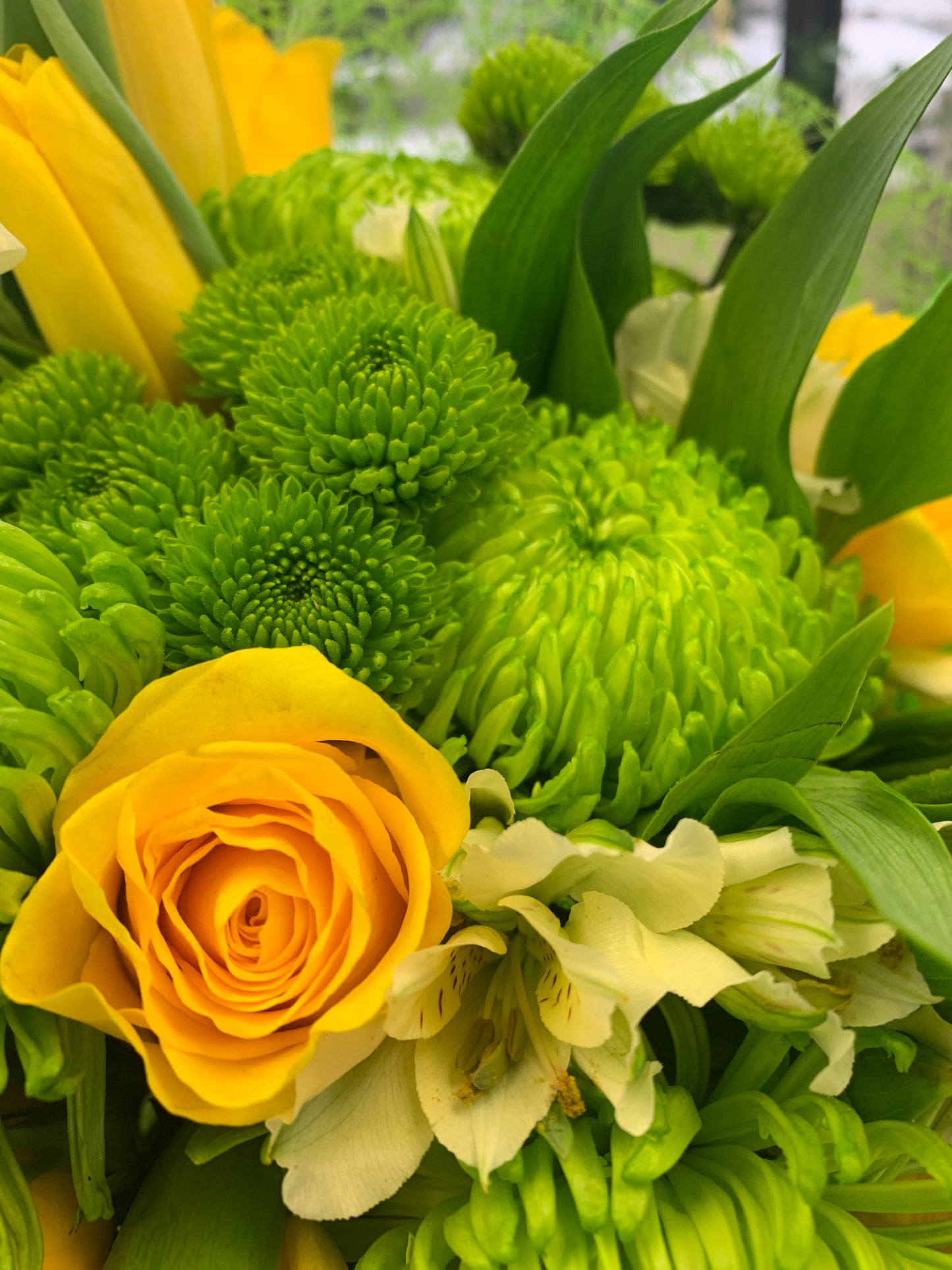Yellow and Green Celebration Bouquet