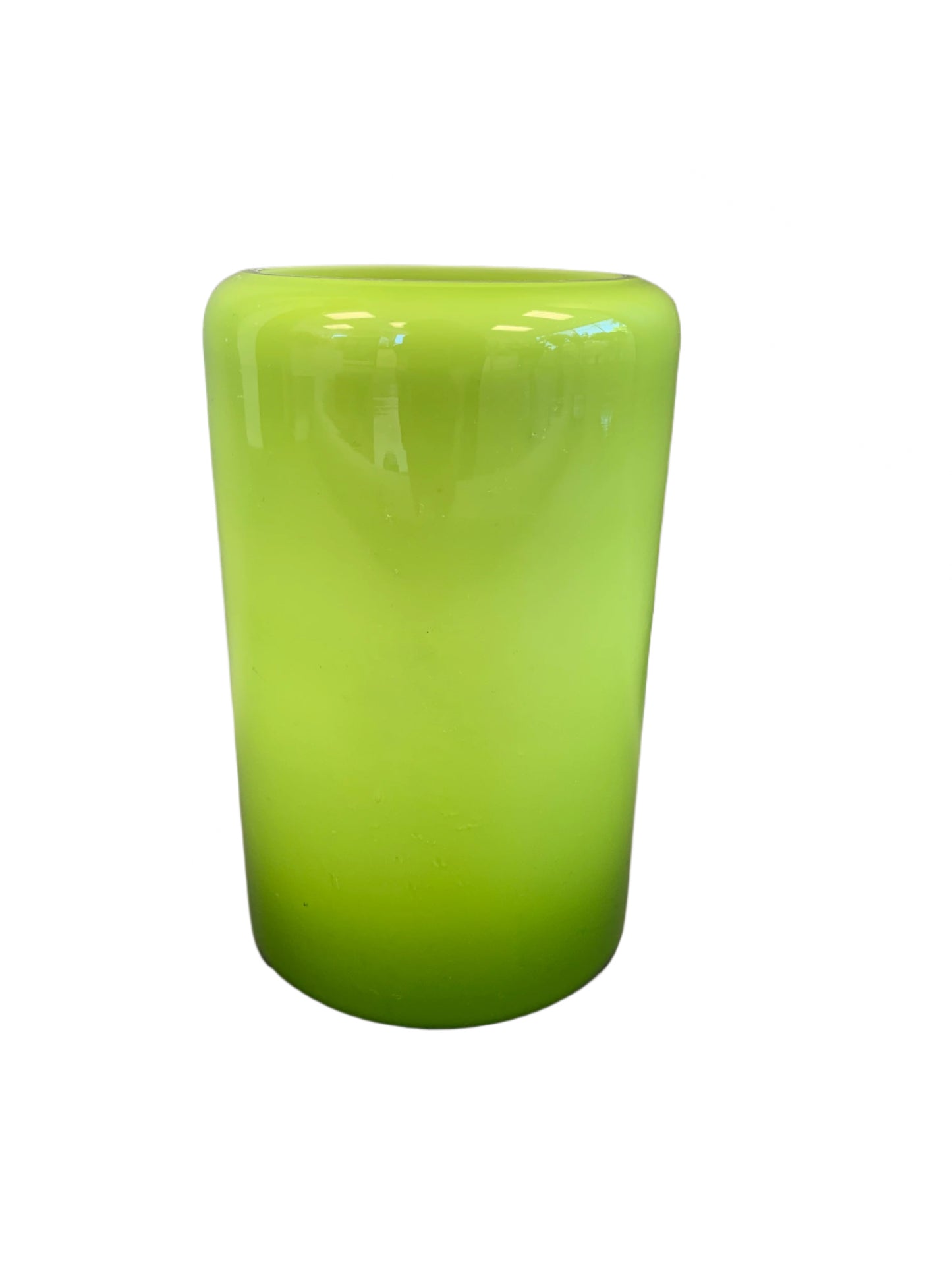 Lime Green Glass Vase 8 inches tall