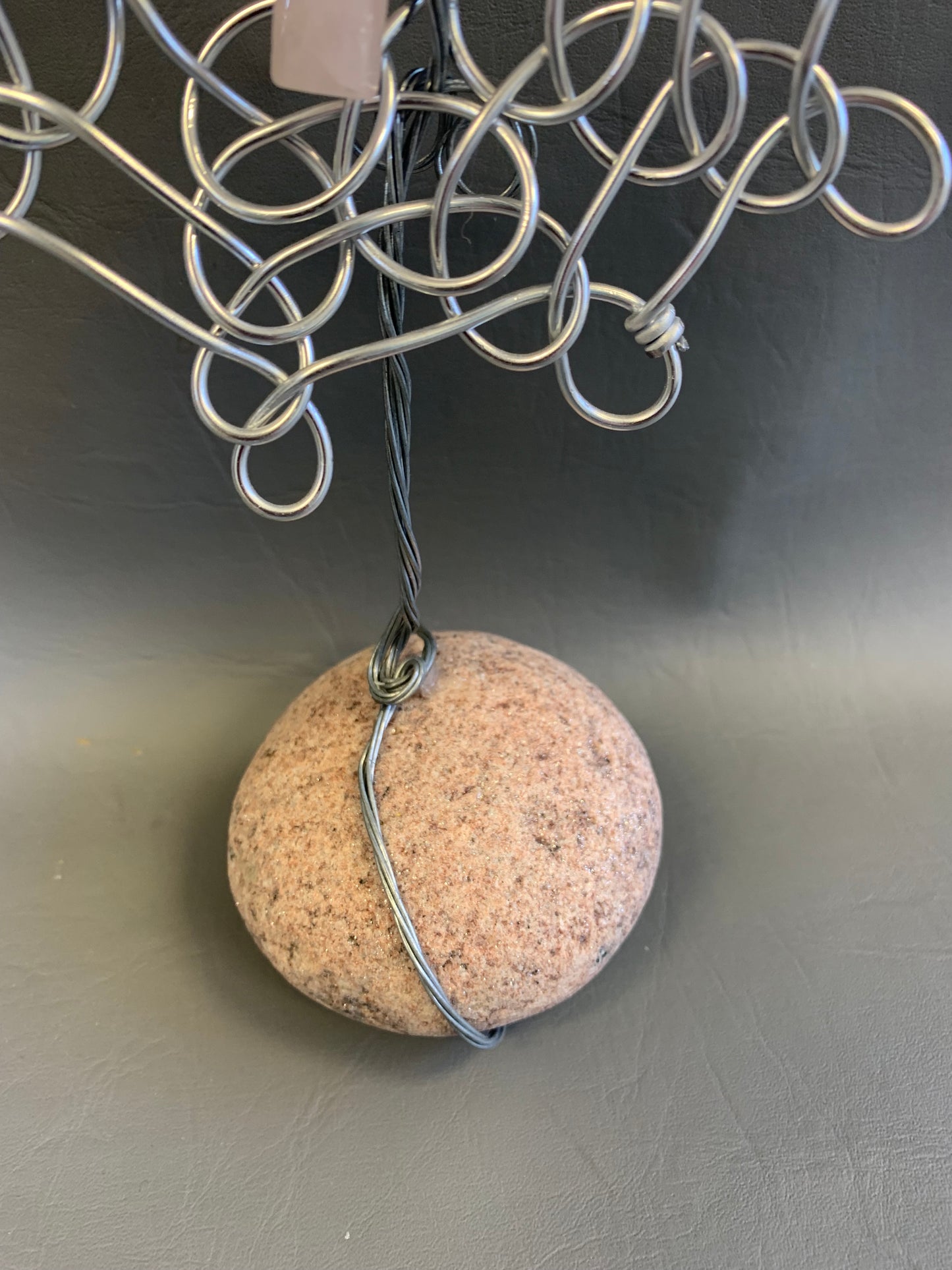 Everlasting Flower Sculpture with pink quartz