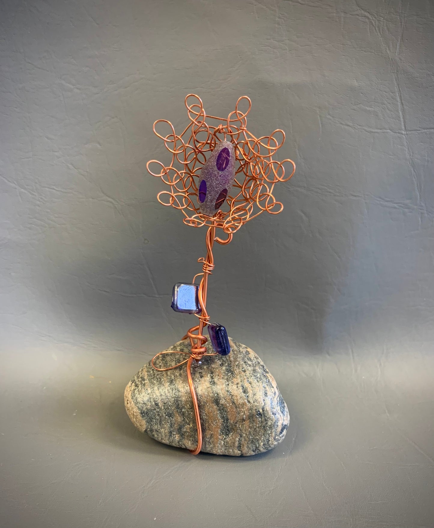 Mini handmade wire flower sculpture