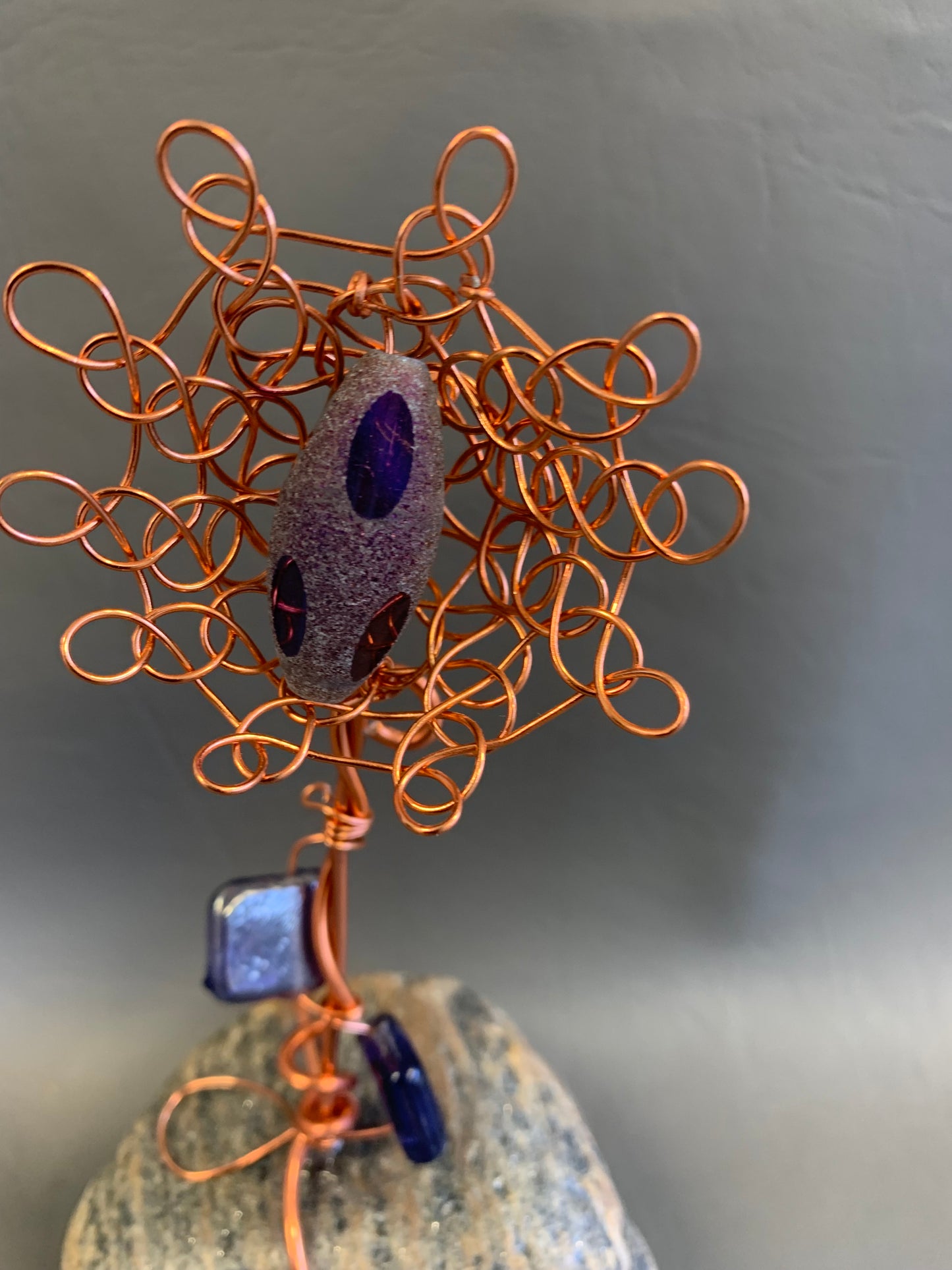 Mini handmade wire flower sculpture