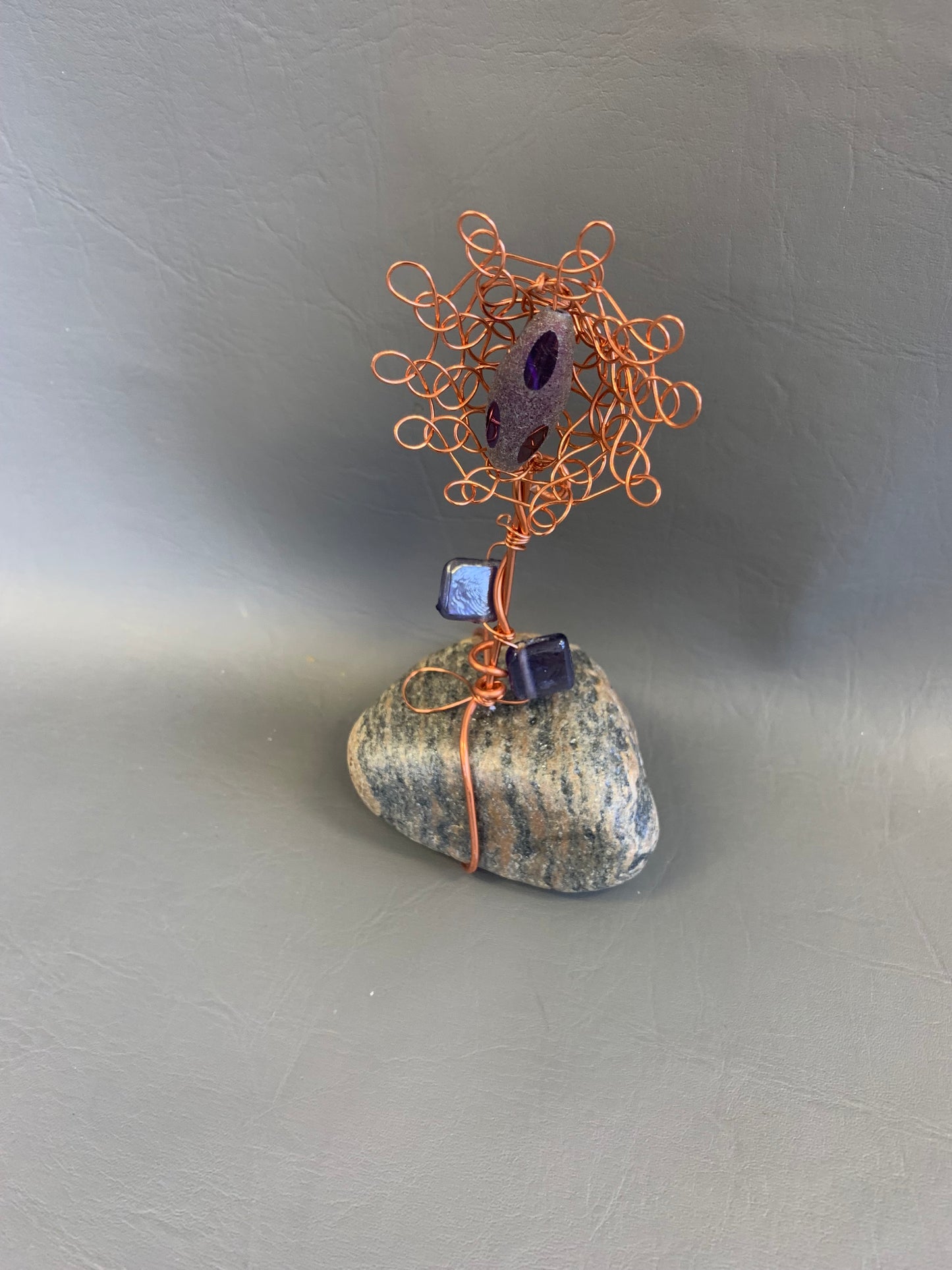 Mini handmade wire flower sculpture