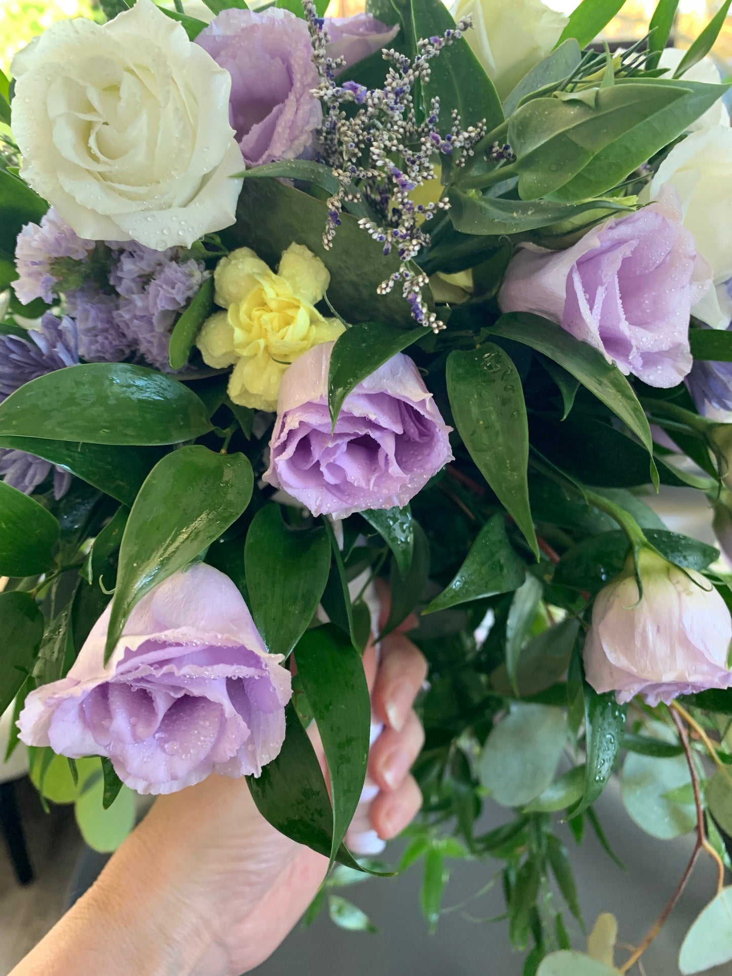 Lisianthus Cascading Bridal Bouquet