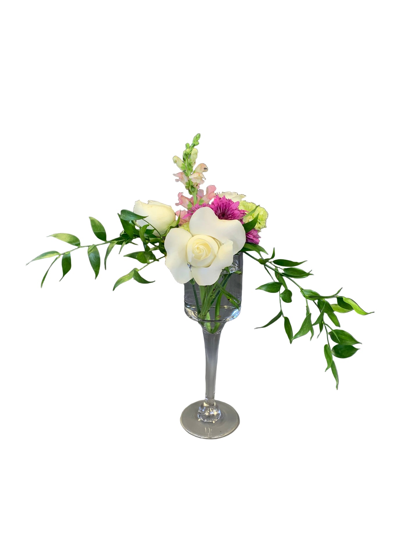 Elegant Cylinder Goblet Vase Arrangement