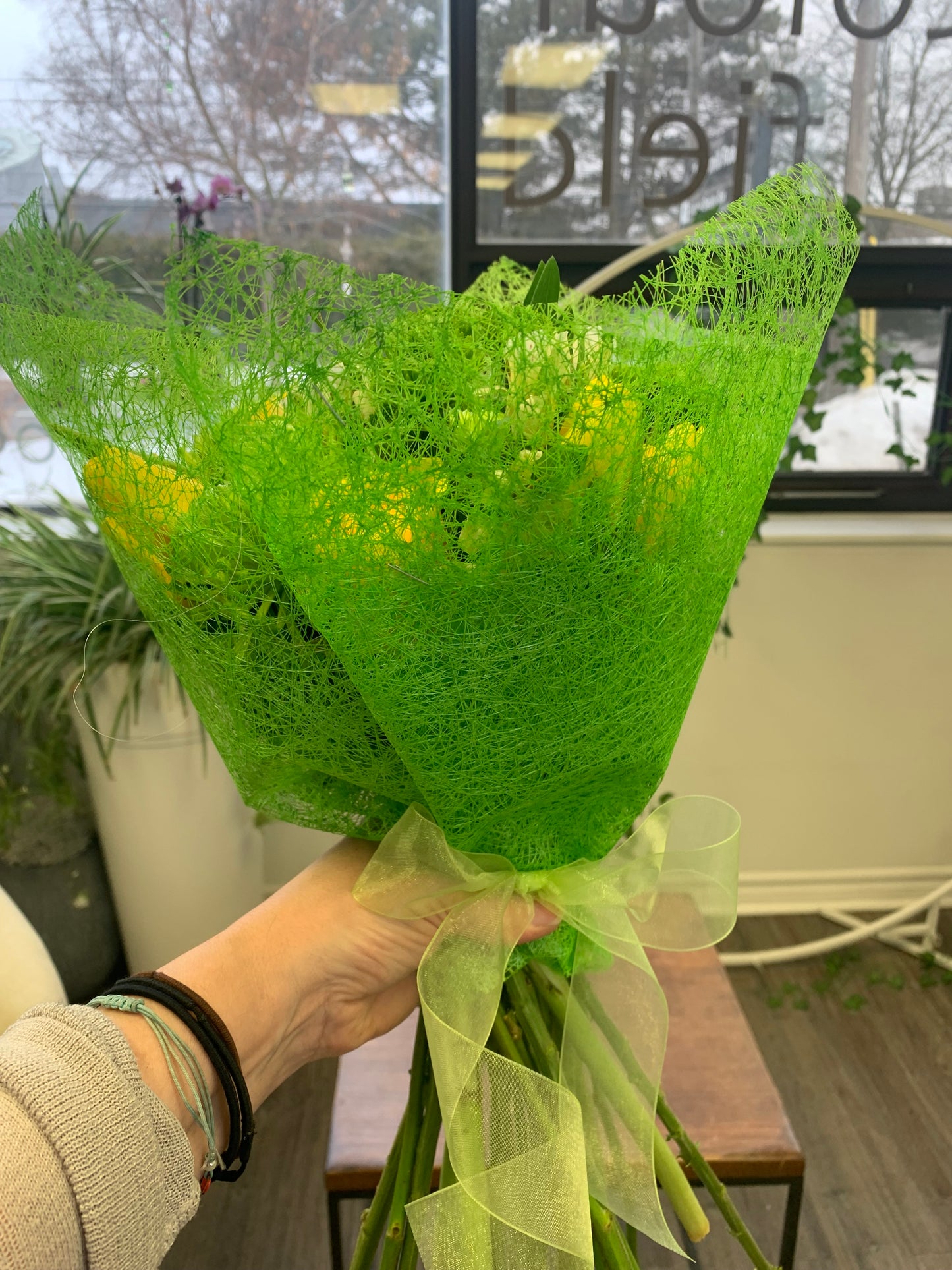 Yellow and Green Celebration Bouquet