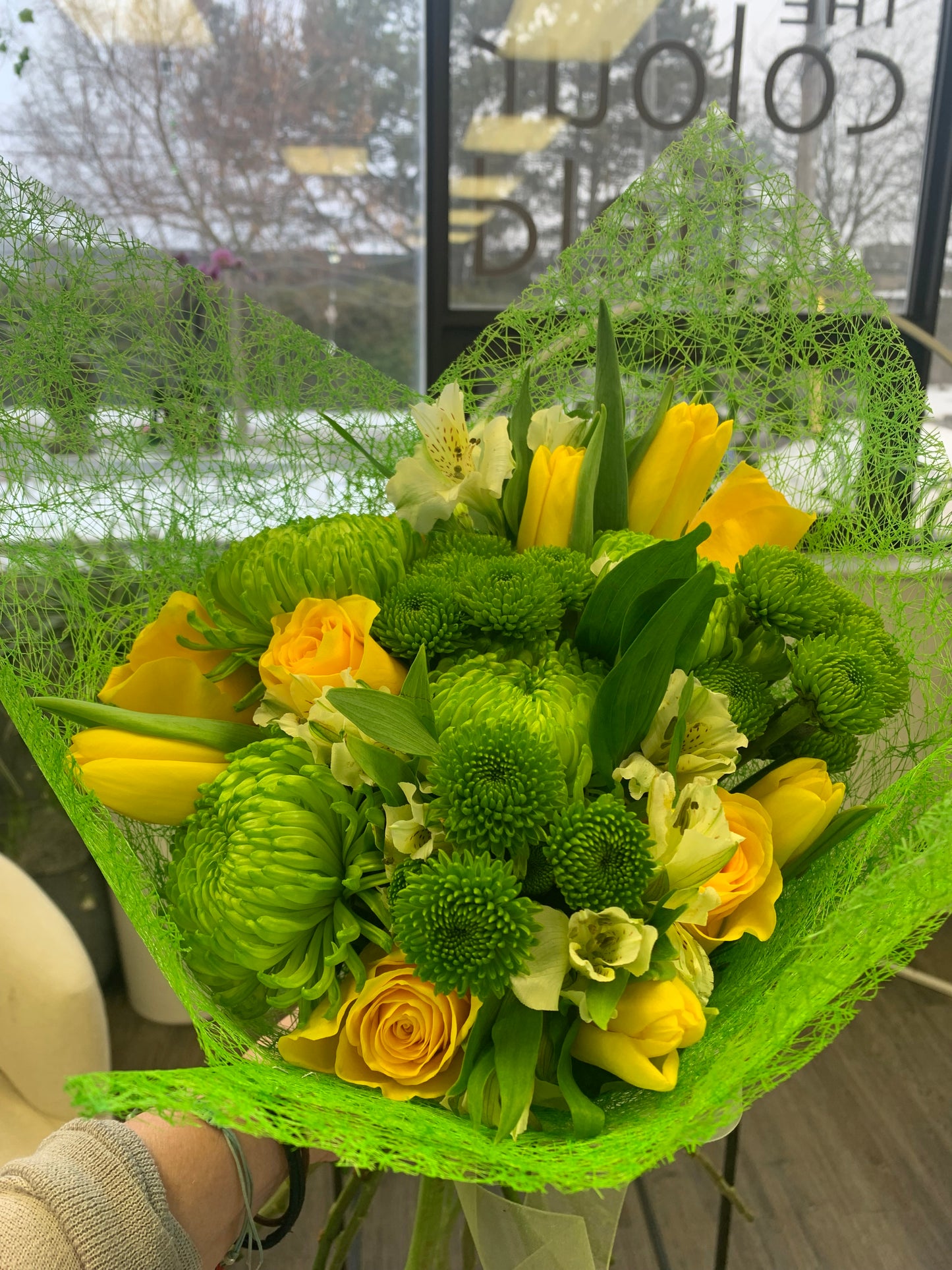 Yellow and Green Celebration Bouquet