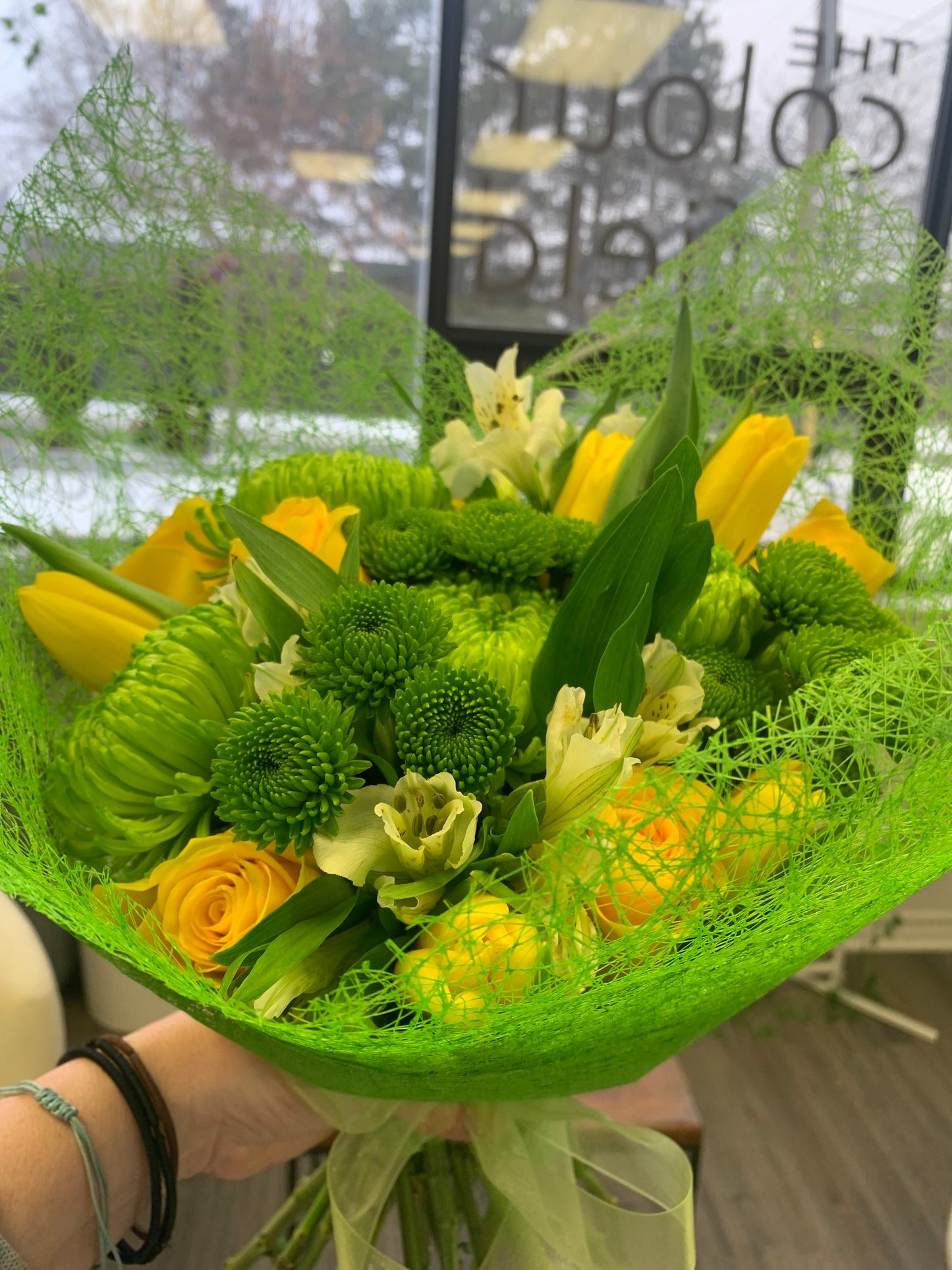 Yellow and Green Celebration Bouquet