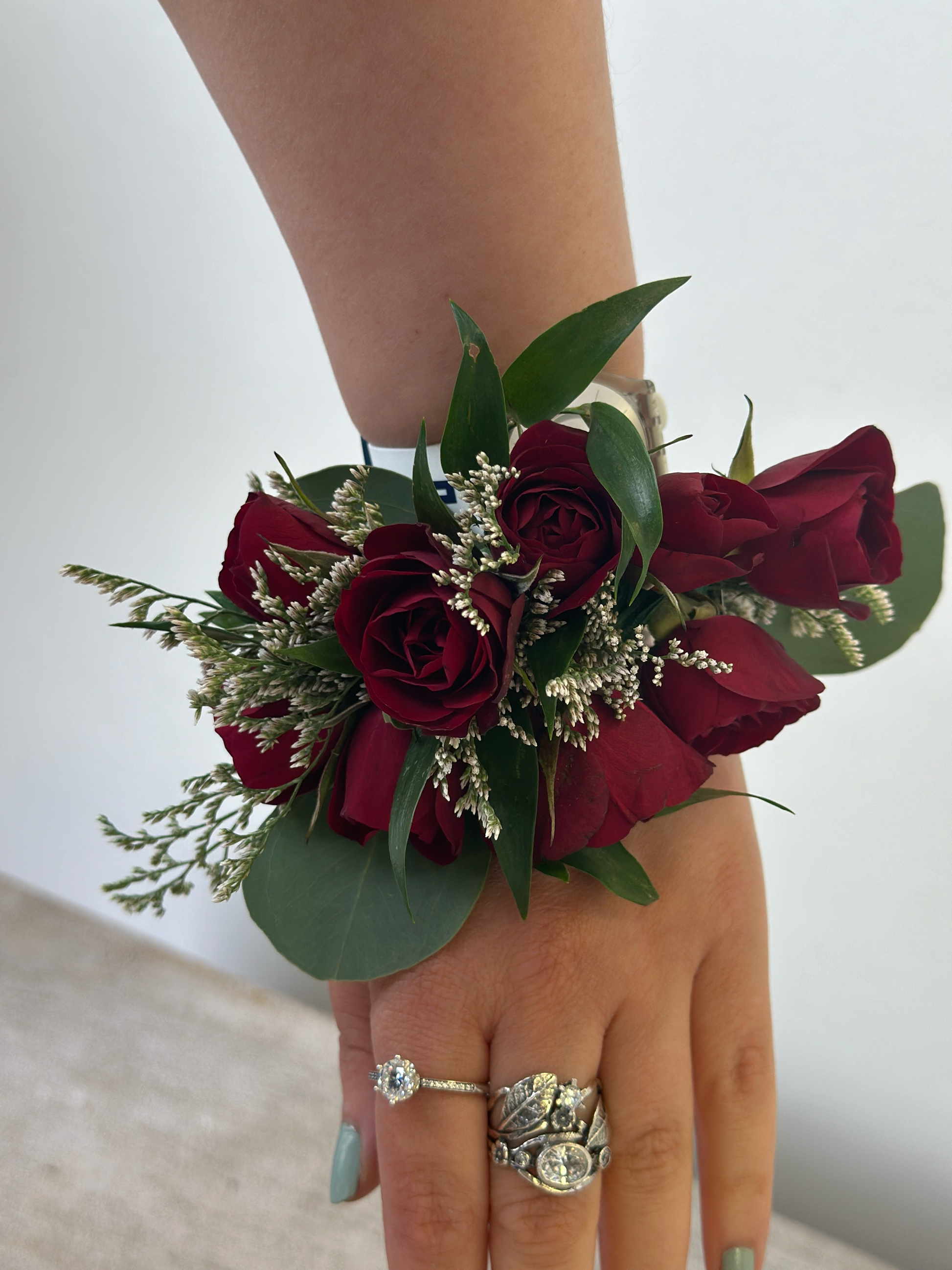 corsage to go with burgundy dress Standard Blush and Burgundy Prom Corsage and Boutonniere Set | BowKay Designs