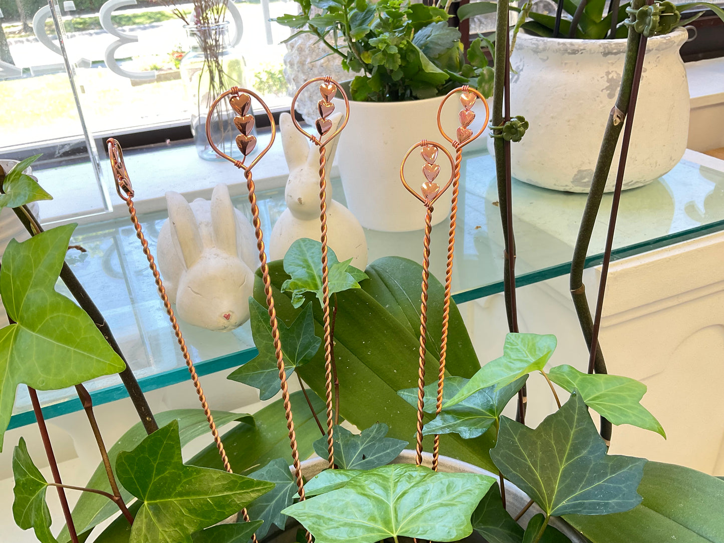 Hematite and Copper Garden Stake
