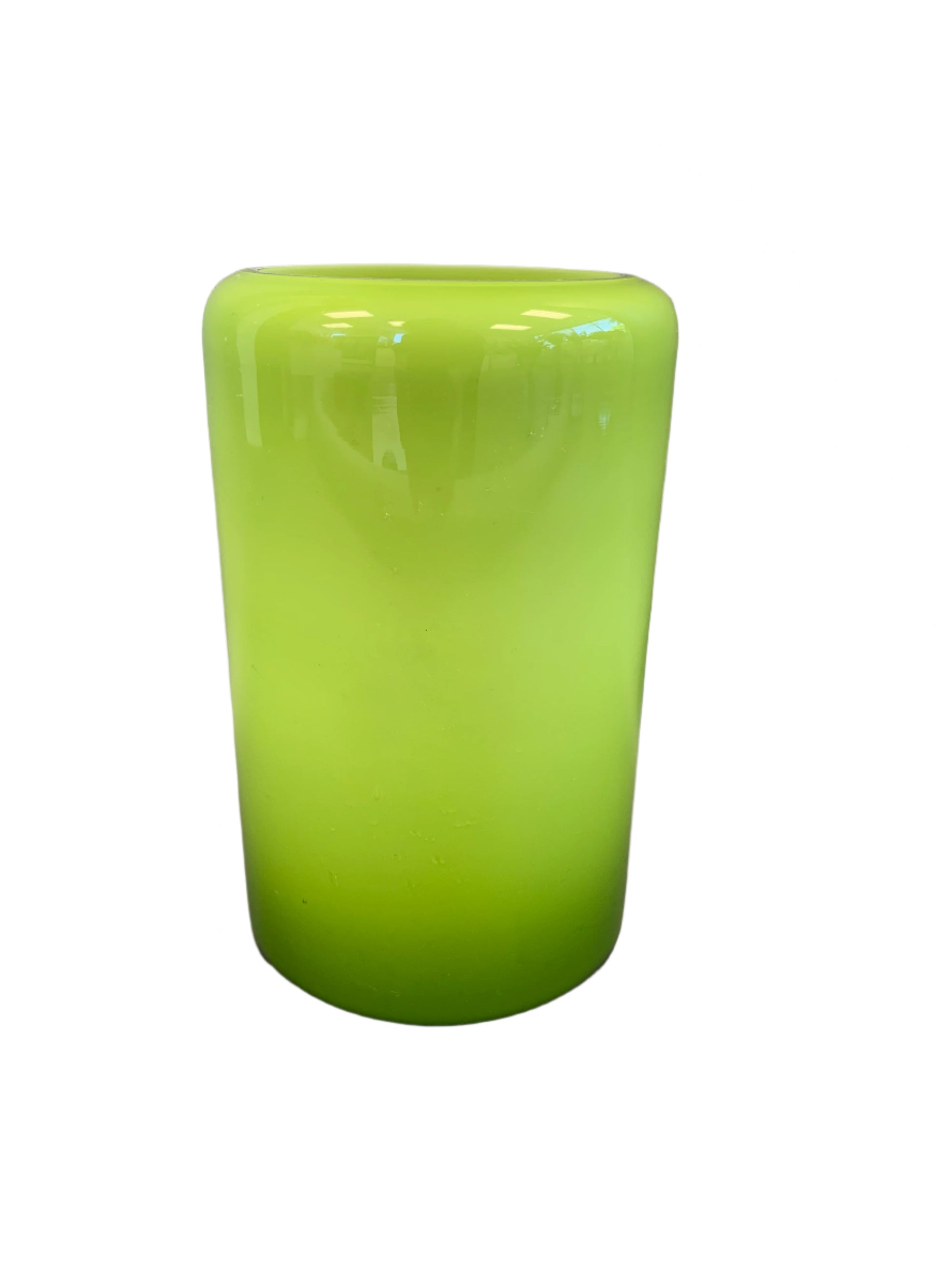 Lime Green Glass Vase 8 inches tall