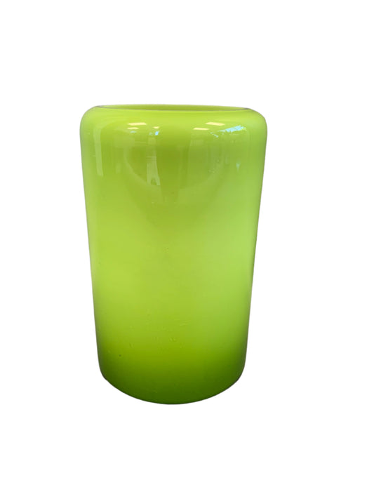 Lime Green Glass Vase 8 inches tall