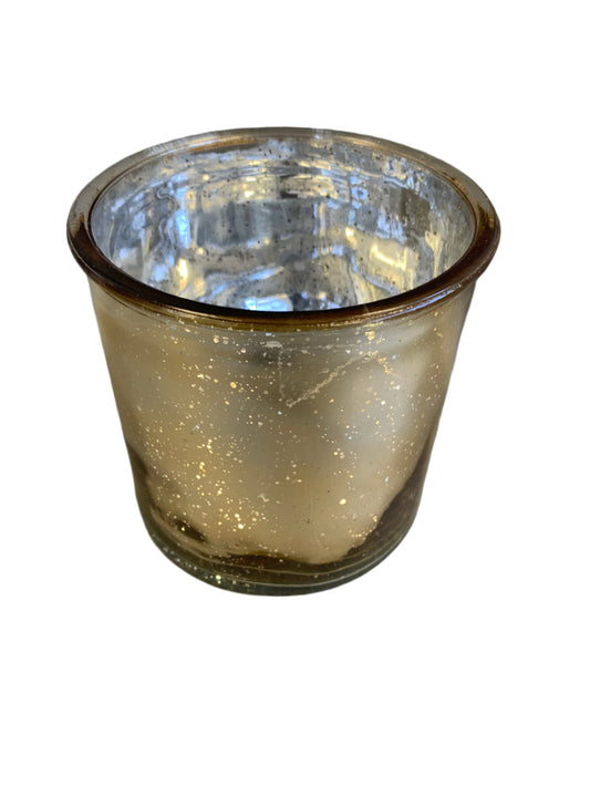 Shiny gold cylinder vase 5 inches tall